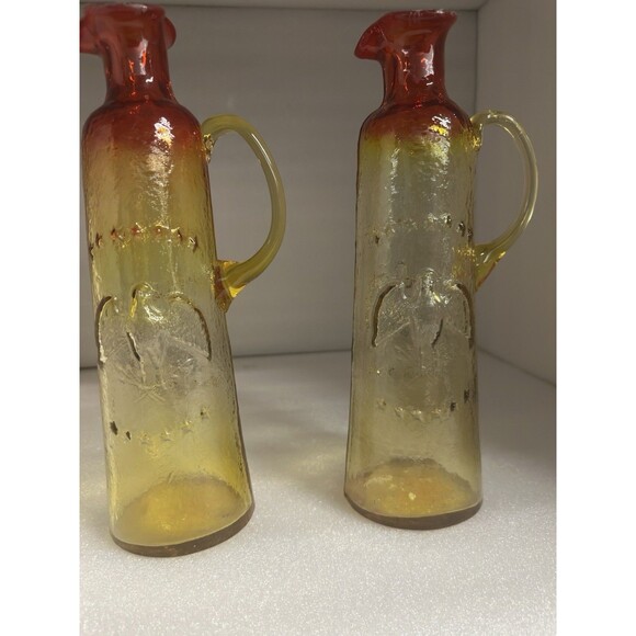 Kanawha Amberina Embossed Eagle & Stars Bottle Vase # 191 Vintage Glass 12.5" 2 - Picture 5 of 7